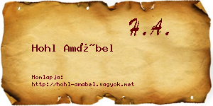 Hohl Amábel névjegykártya
